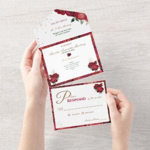 Red and White Quinceañera Affordable