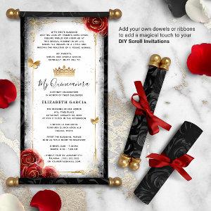 Red Black and White Quince DIY Scroll