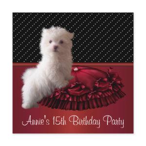 Red Black Dot Puppy 15th Birthday