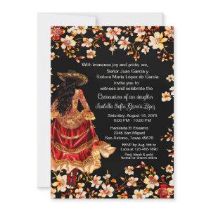 Red Black Gold Charra Quinceañera