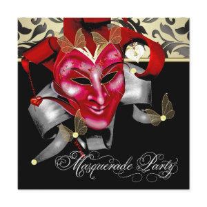 Red Black Gold Masquerade Party