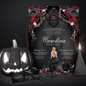 Red & Black Gothic Haunted Spooky Quinceanera