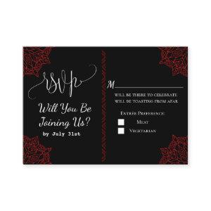 red black Indian Wedding RSVP Card