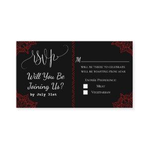red black Indian Wedding RSVP Card