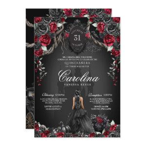 Red & Black Quinceanera Halloween Gothic Princess