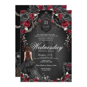 Red & Black Rose Quinceañera Halloween Gothic