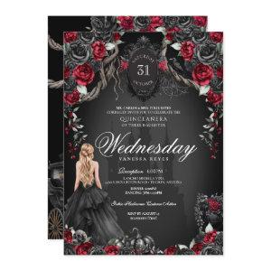 Red Black Roses Quinceanera Gothic Halloween