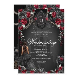 Red Black Roses Quinceañera Halloween Gothic