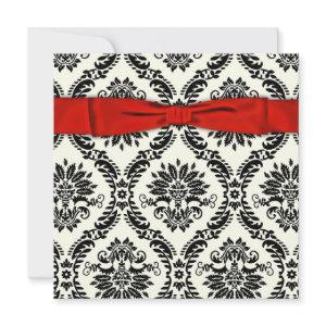 Red Black Tie Party Black Damask Party