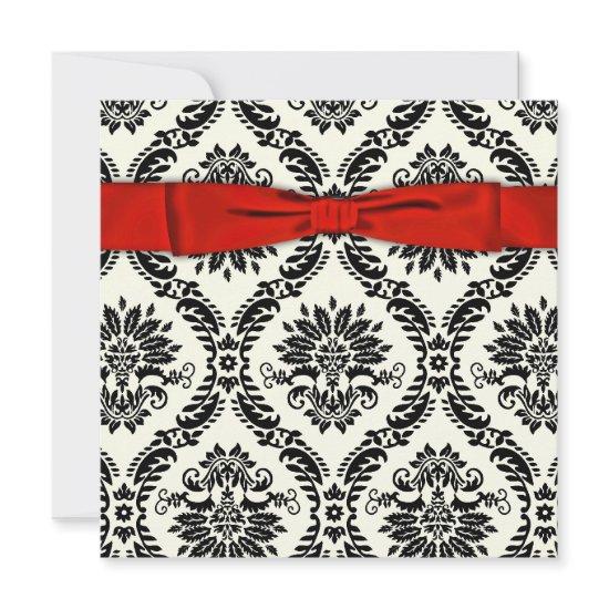 Red Black Tie Party Black Damask Party