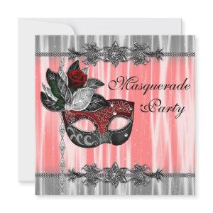 Red Black White Masquerade Party