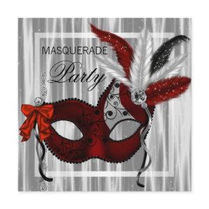 Red Black White Masquerade Party