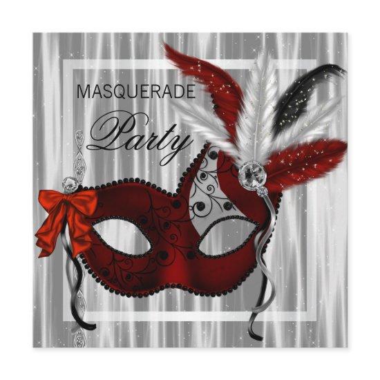 Red Black White Masquerade Party