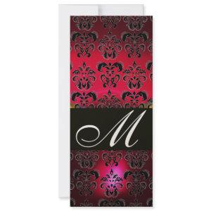 RED BURGUNDY BLACK DAMASK MONOGRAM champagne