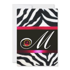 RED BURGUNDY  BLACK WHITE ZEBRA FUR MONOGRAM