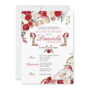 Red Cowgirl Boots & Ropes Mariachi Quinceañera