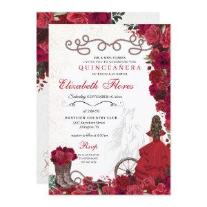 Red Cowgirl Ranchero Western Quinceanera