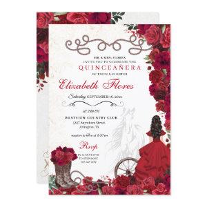 Red Cowgirl Ranchero Western Quinceanera