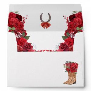 Red Floral Western Charro   Envelope