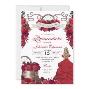Red Floral Western Ranchero Quinceanera