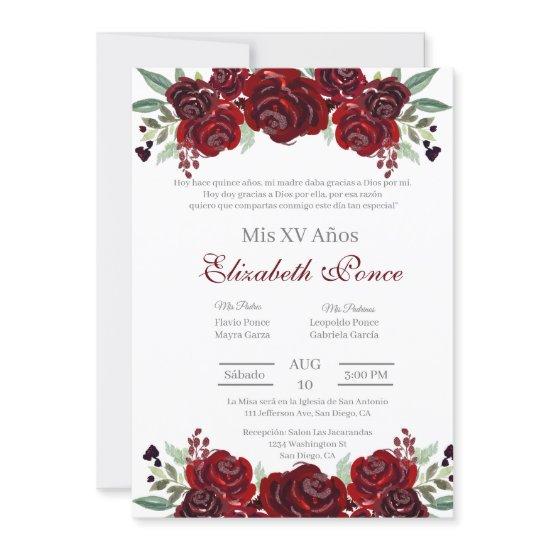 Red flower Quinceanera
