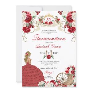 Red Flowers Western Cowgirl Quinceañera