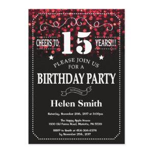 Red Glitter 15th Birthday