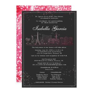 Red Glitter Las Vegas Quinceañera Birthday