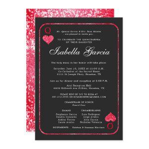 Red Glitter Playing Card | Las Vegas Quinceañera