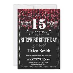 Red Glitter Surprise 15th Birthday