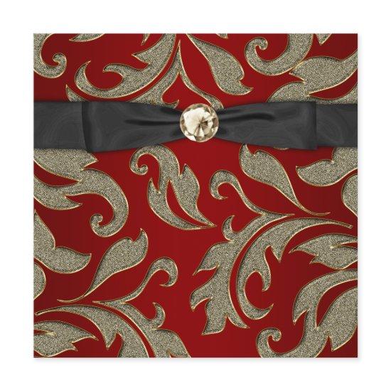 Red Gold Black Tie Black Party