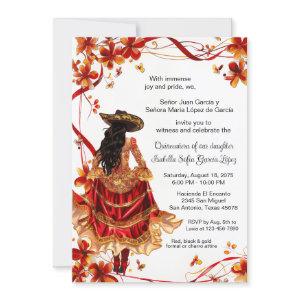 Red Gold Charra Quinceanera