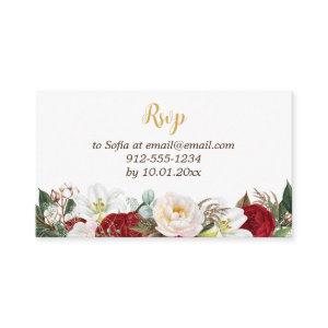 Red & Gold Elegant Quinceañera RSVP Enclosure Card