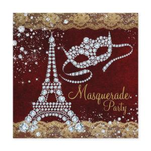 Red Gold Paris Masquerade Party