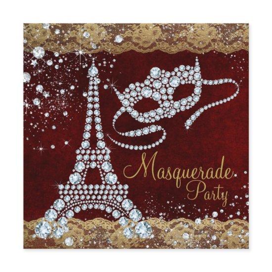 Red Gold Paris Masquerade Party