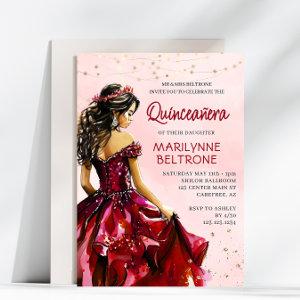 Red Gold Princess Quinceañera