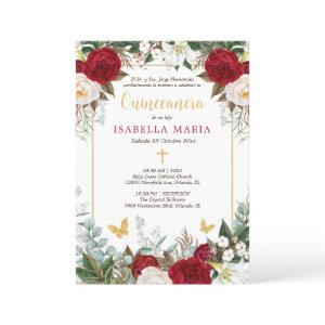 Red & Gold Quinceanera  in Spanish