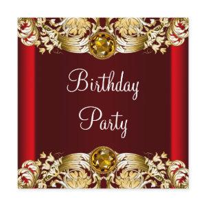 Red Gold Womans Birthday Party