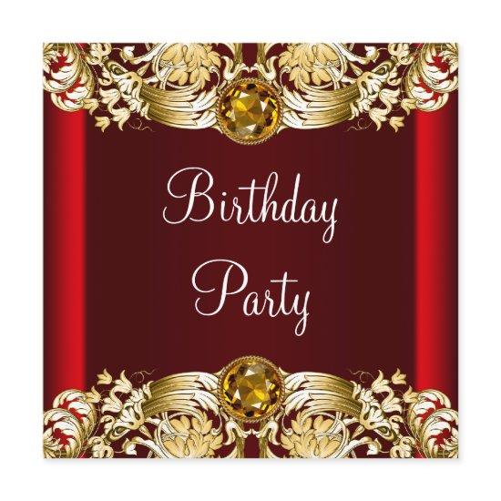 Red Gold Womans Birthday Party