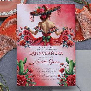 Red Green Mexican Style Quinceañera
