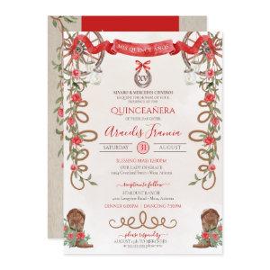 Red Green Rustic Boho Western Charra Quinceanera