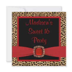Red Leopard Sweet 16 Birthday Party