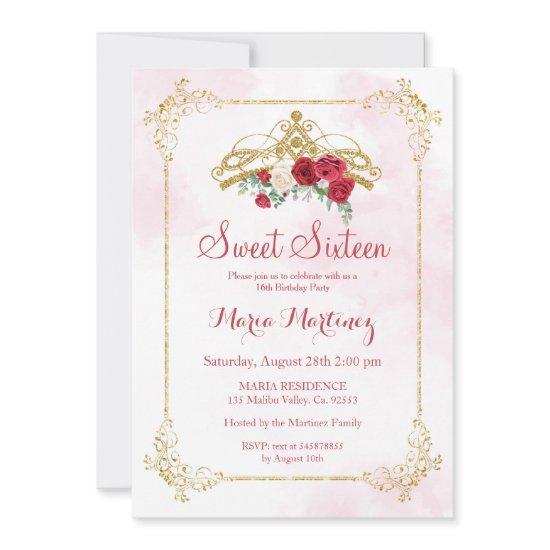 Red Marsala Roses Flowers Blush Pink Sweet 16