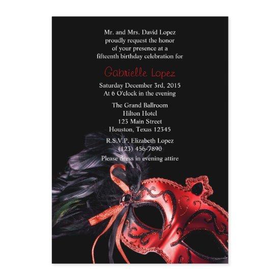 Red Masquerade Quinceanera Ball Gown