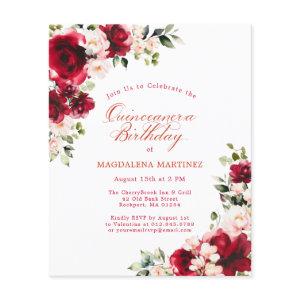Red Pink Floral Budget Birthday