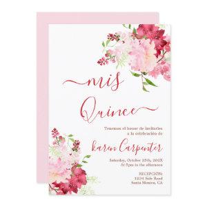 Red pink flower Quinceanera