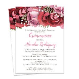 Red Pink Rose (Rosa) Quinceañera