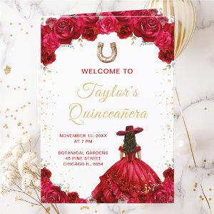 Red Princess Charro Quinceañera Program