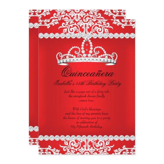 Red Quinceanera 15th Birthday Party Tiara