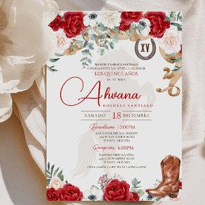 Red Quinceanera Rose Anemone Fancy Charro/Cowgirl